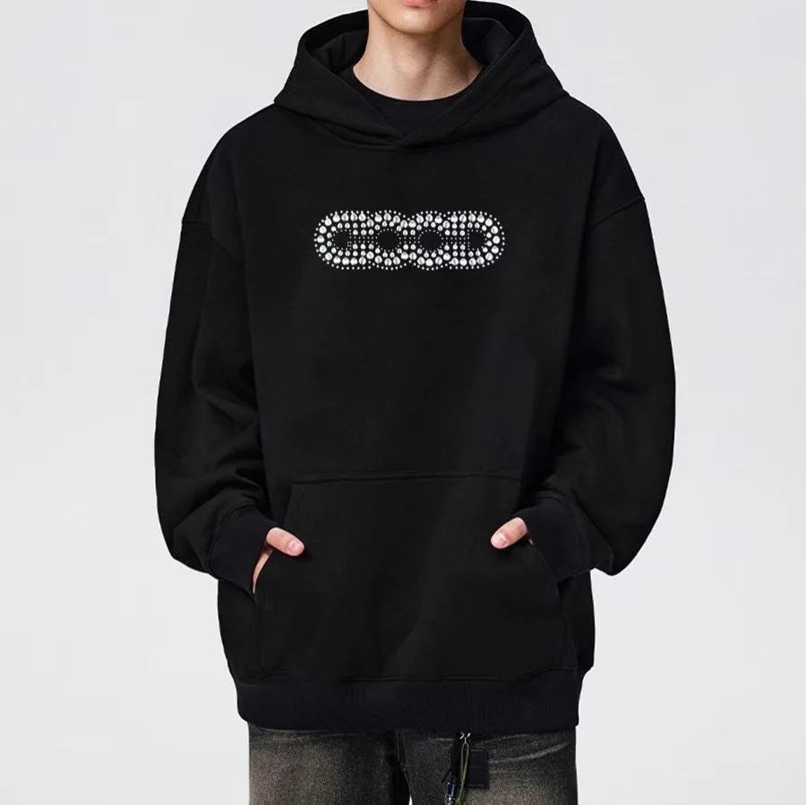 プレミアム品質のグッドブランド、新色ブロック、ラインストーン装飾のGOODフーディー（男女兼用）- 秋冬向けスポーツウェア