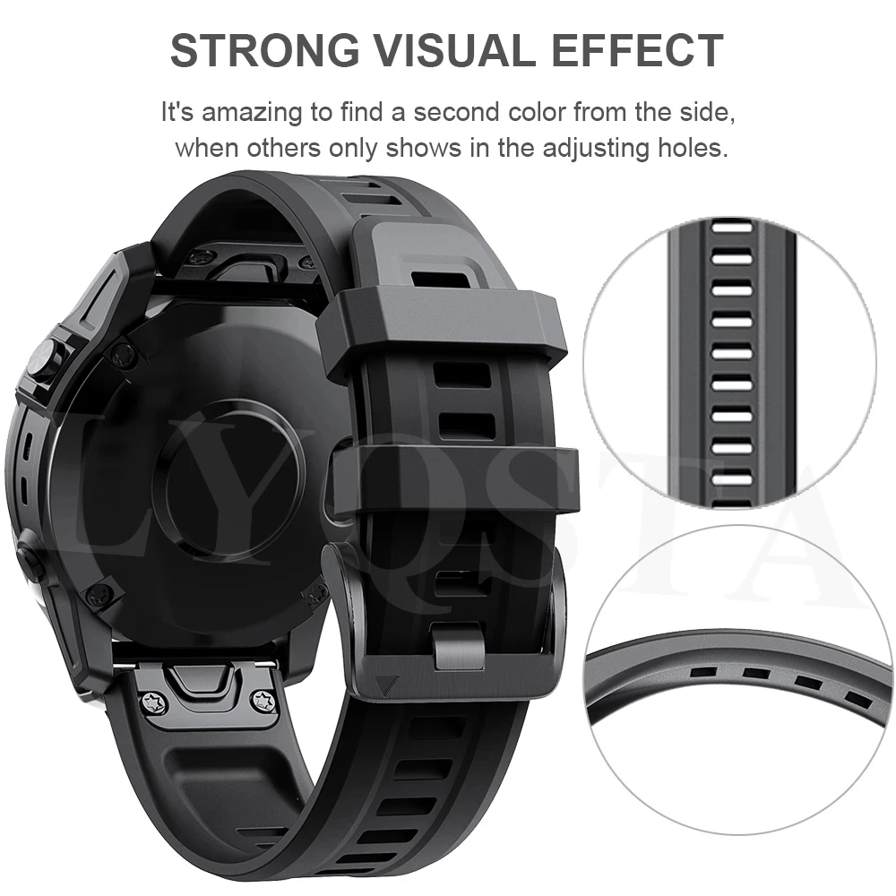 Pulseira de liberação rápida de silicone, 26mm 22mm para garmin instinto 3 45mm 50mm easyfit pulseira para instinto e 45mm instinto 2 2x