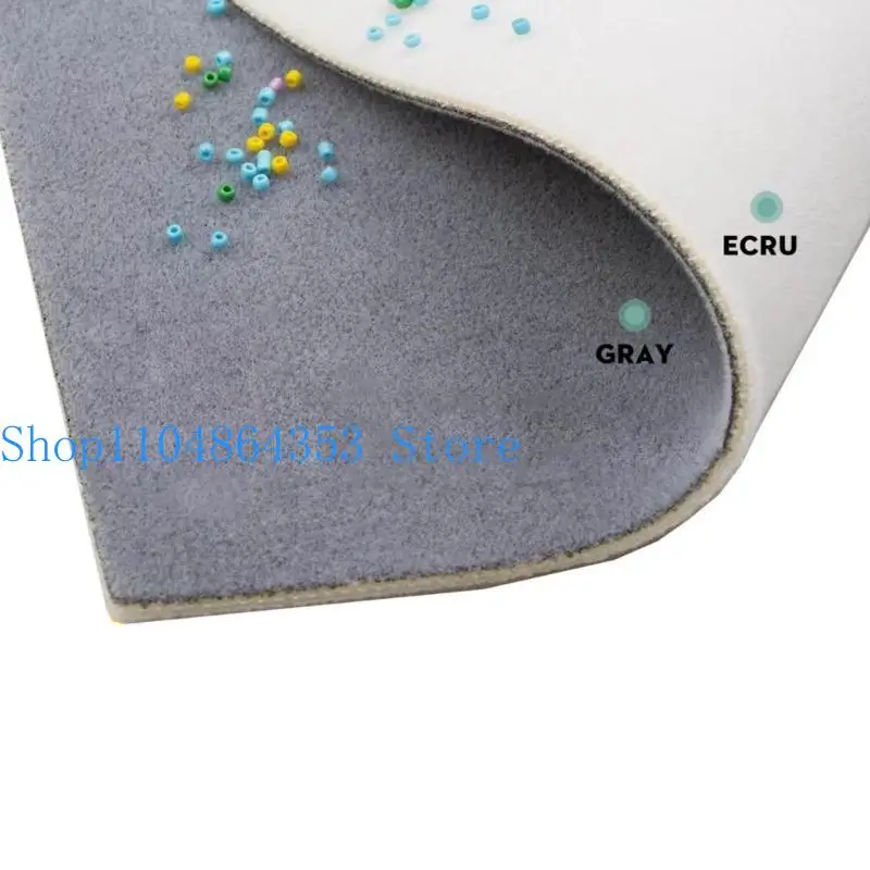 Pack of 2 Gray and Sponge Bead Mats Flocking Beading Trays Jewelry Making Supplies Non-Slip Beading Mat for Women