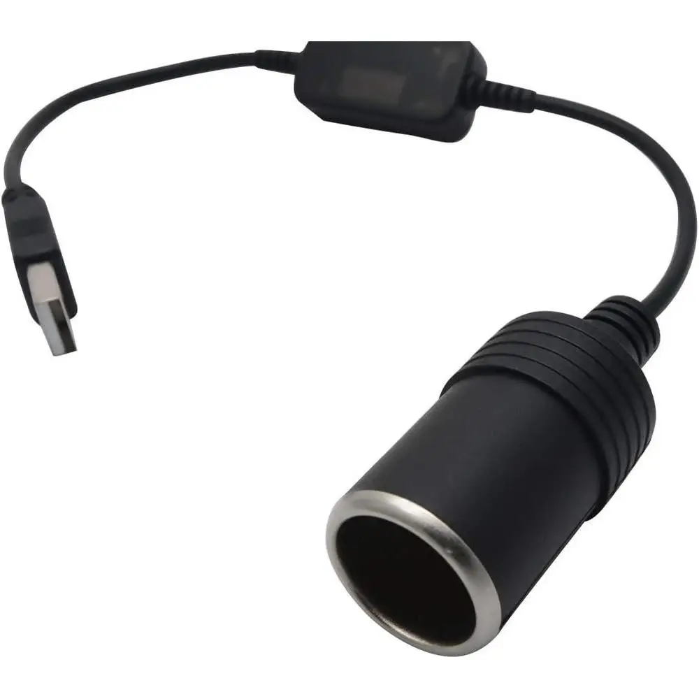 5V 2A USB Port to DC 12V/8W Car Cigarette Lighter Socket Adapter Converter Cable fit for Car RV Bike Auto Accessories