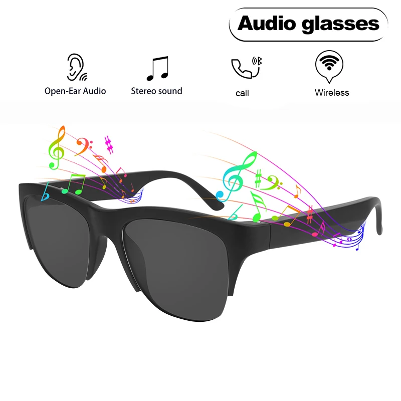 

TWS Smart Glasses Wireless Bluetooth 5.3 Calling Sunglasses Sport Hands-Free Music Anti-Blue Eyeglasses Outdoor for Men Women