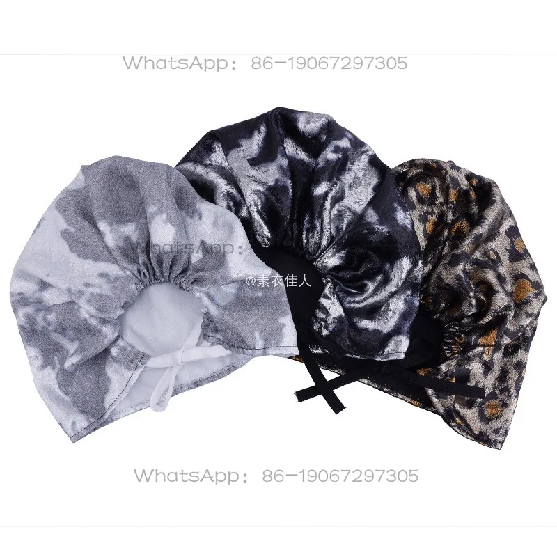 

Retro Leopard Print Strap Headscarf Head Hat Women's Thin Fashionable Headscarf Hat Sweet and Cool