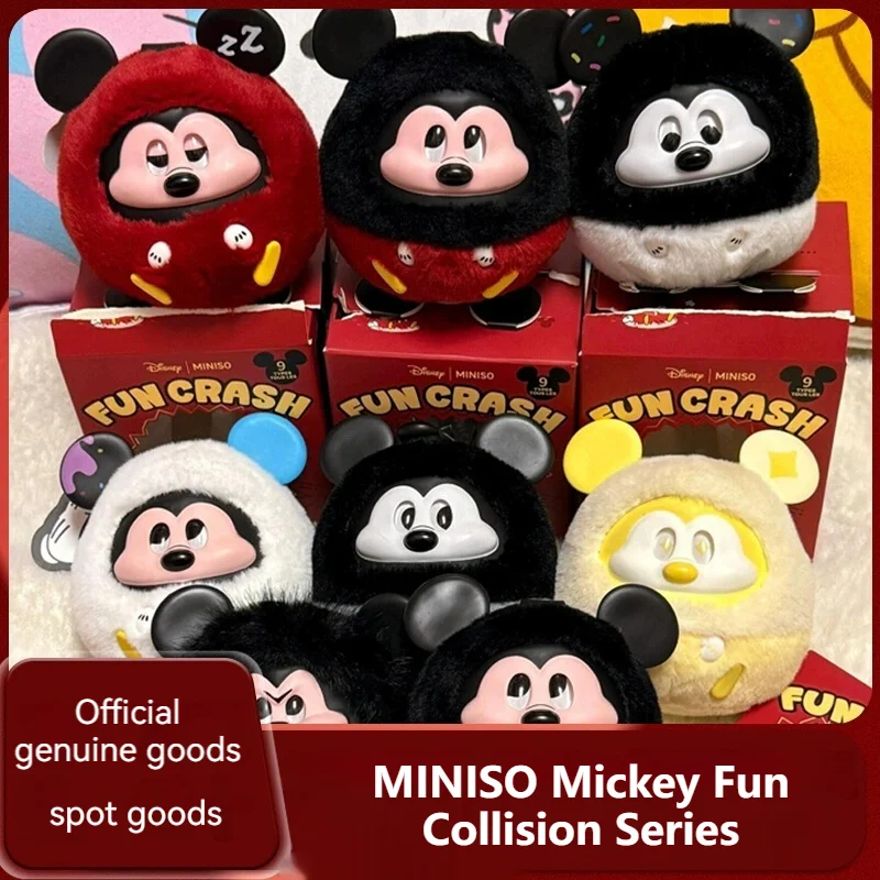 

Подлинная виниловая плюшевая слепая коробка Miniso Disney Mickey Fun Collision Series, модный игровой брелок, подвеска, милый подарок для женщин, ювелирные изделия
