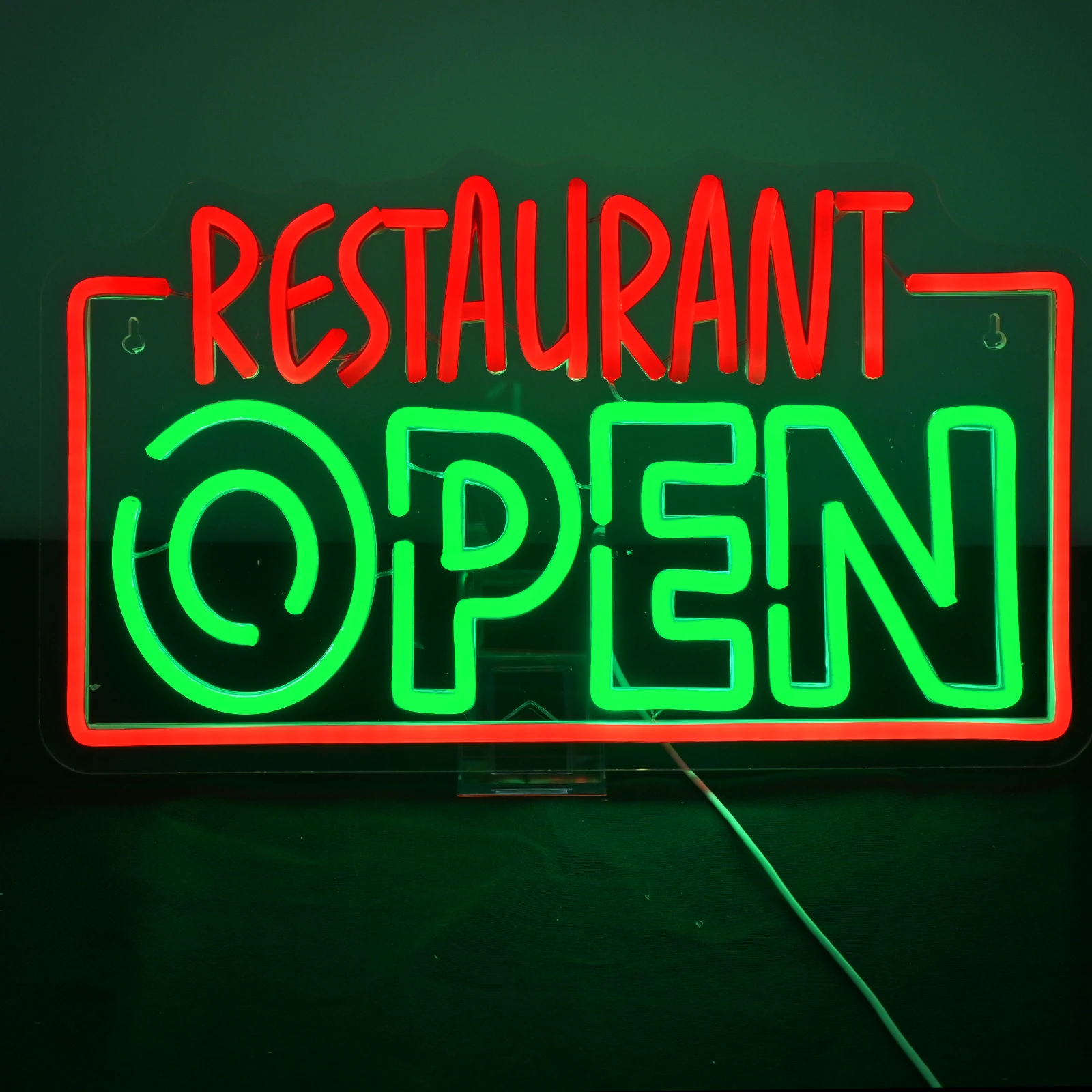 

Restaurant Open Shop Sign Red Green Neon Sign Led Light Dimmable Usb For Restaurant Entrance Decoration Hotel House Wall Decor