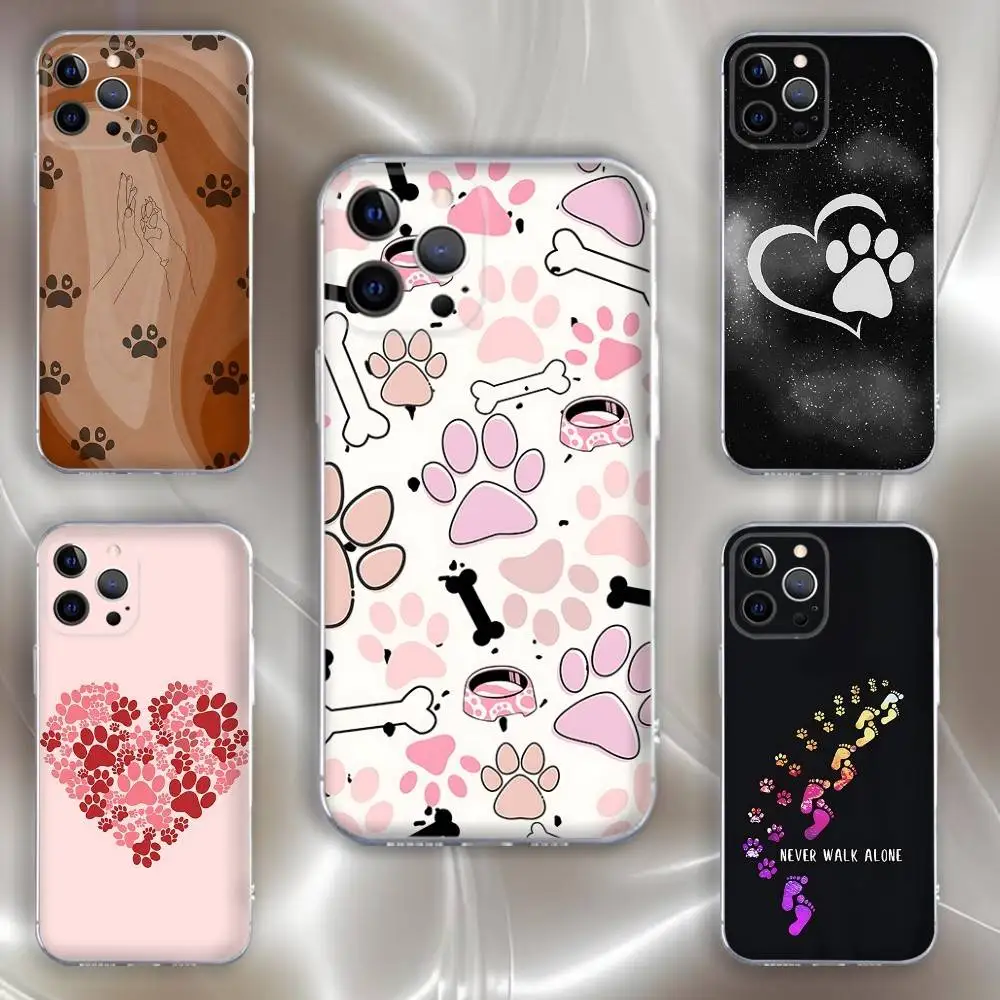 

Dog foot print Paw Colorful Phone Case For iPhone 16,15,14,13,12,11 Pro,Max,Plus,X,XS,XR,SE,Mini Transparent Silicone Soft