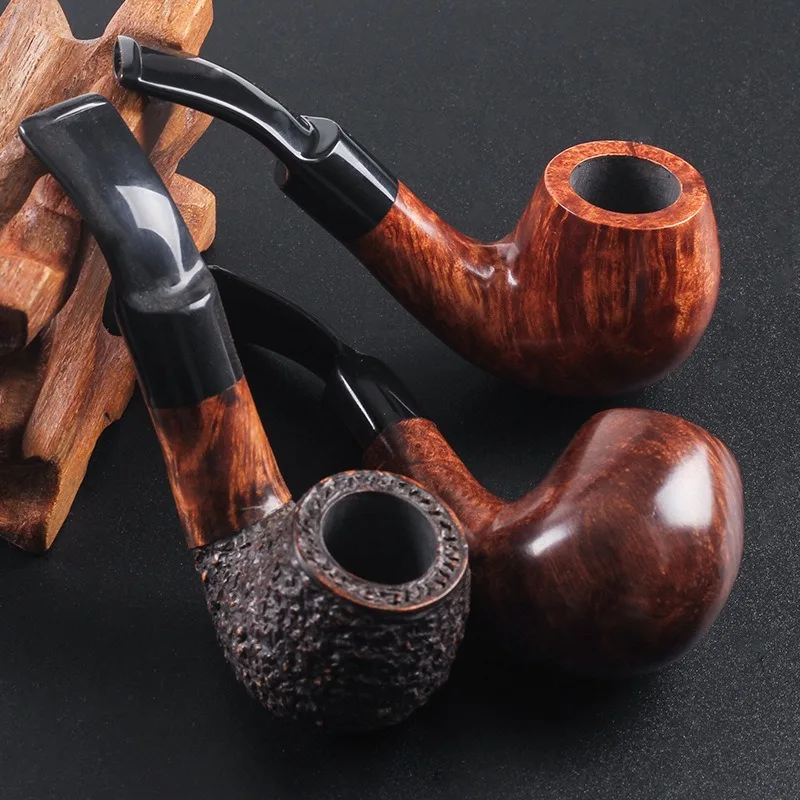 

Xiaoniutou Shinanmu Pipe Men's Old Style Solid Wood Cut Tobacco Pot Dry Pipe Filter Portable Small Palm