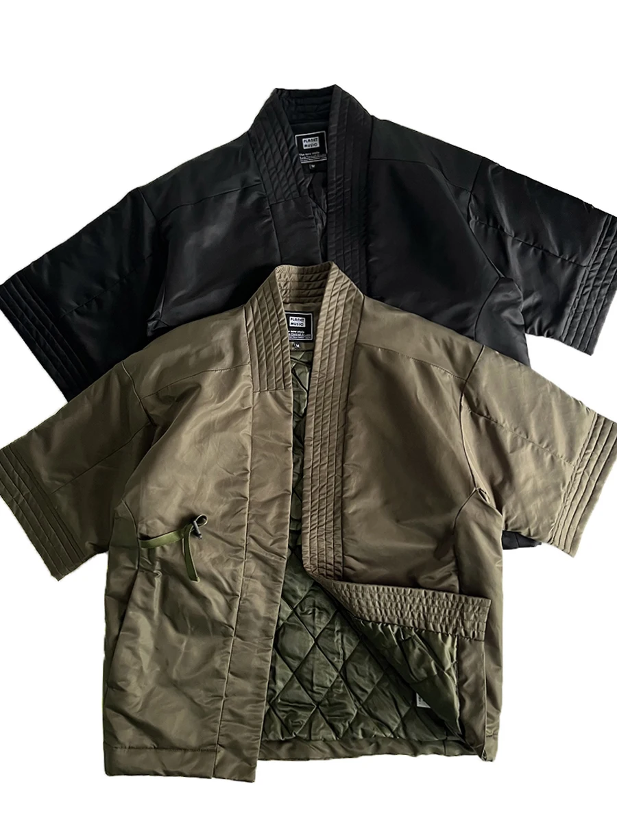 

Ретро-японская хлопковая куртка на пуговицах с коротким рукавом, свободного кроя, мужская модная теплая верхняя одежда, молодежная повседневная модель CleanFit