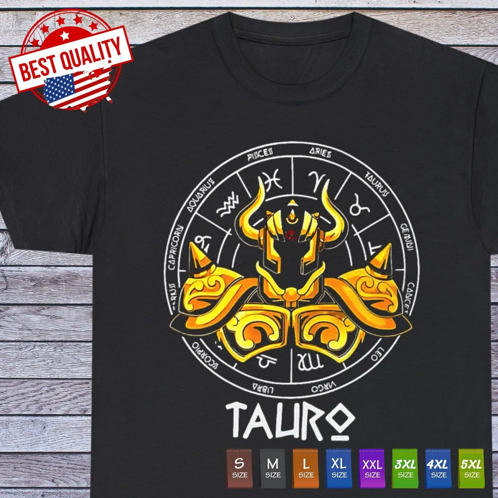 Taurus Zodiac T Shirt 90s Anime Clothing Manga Japanese Tee Otaku Birthday Gift