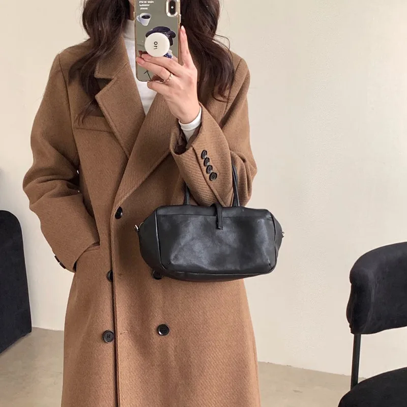 

Vegetable Tanned Soft Sheepskin Women's Bags 2026 New Retro Simple Leather Handbags Fashion Versatile Casual Women's Bags