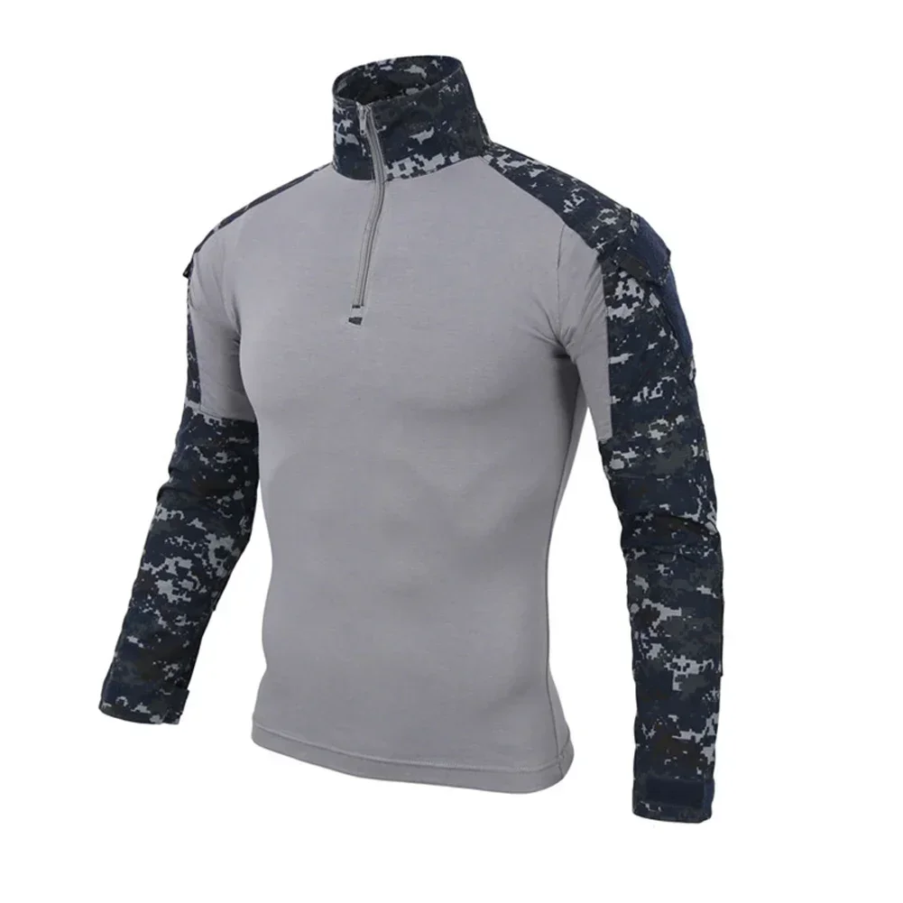 Combat Uniform Shirt Camouflage US Asian Size S-4XL Cargo Sport Tops Airsoft Paintball Tactical Men Camo Waterproof Shirts