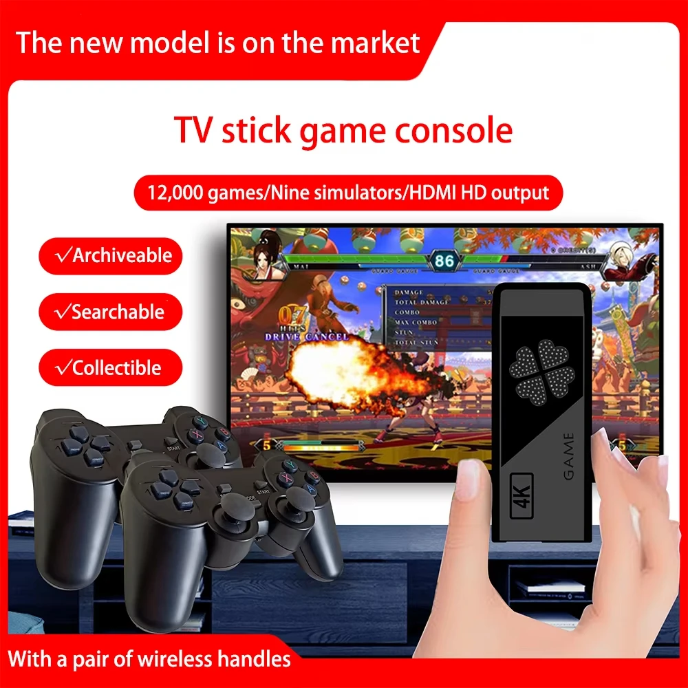 M8 II Gaming Console 4G WiFi Wireless Controller Joystick HD 4K 12000+ Gaming 64GB Retro Gaming Simulator 10,000 Gamers Portable