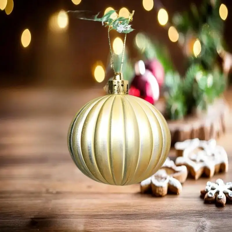 6개 세트 크리스마스 볼 샴페인 호박 볼 크리스마스 장식용 걸이 장식품 파티 크리스마스 구체 펜던트