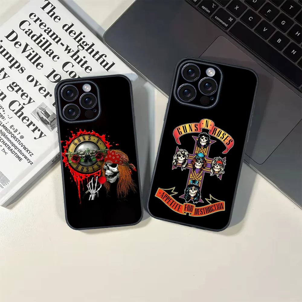 Guns N Roses Band Phone Case For iPhone 16 15 14 13 12 11 PRO MAX PLUS Mini TPU Soft to  Skin-friendly case