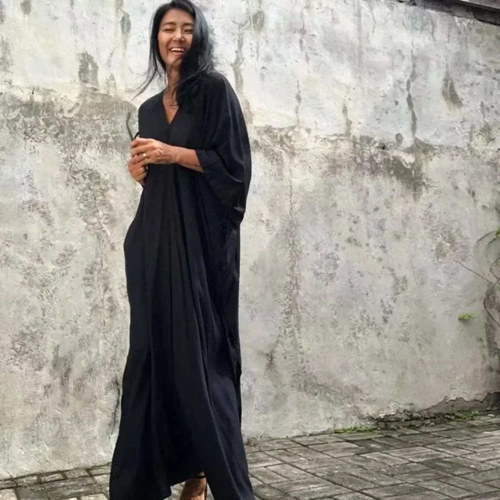 chinese dress ladies Batwing Ruched Kaftan Dress – TheChichero