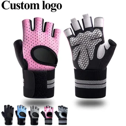 Gym Gloves Fitness Weight Lifting Gloves Training Sports Body Building Exercise Cycling Workout Glove with Wrist Wrap Support