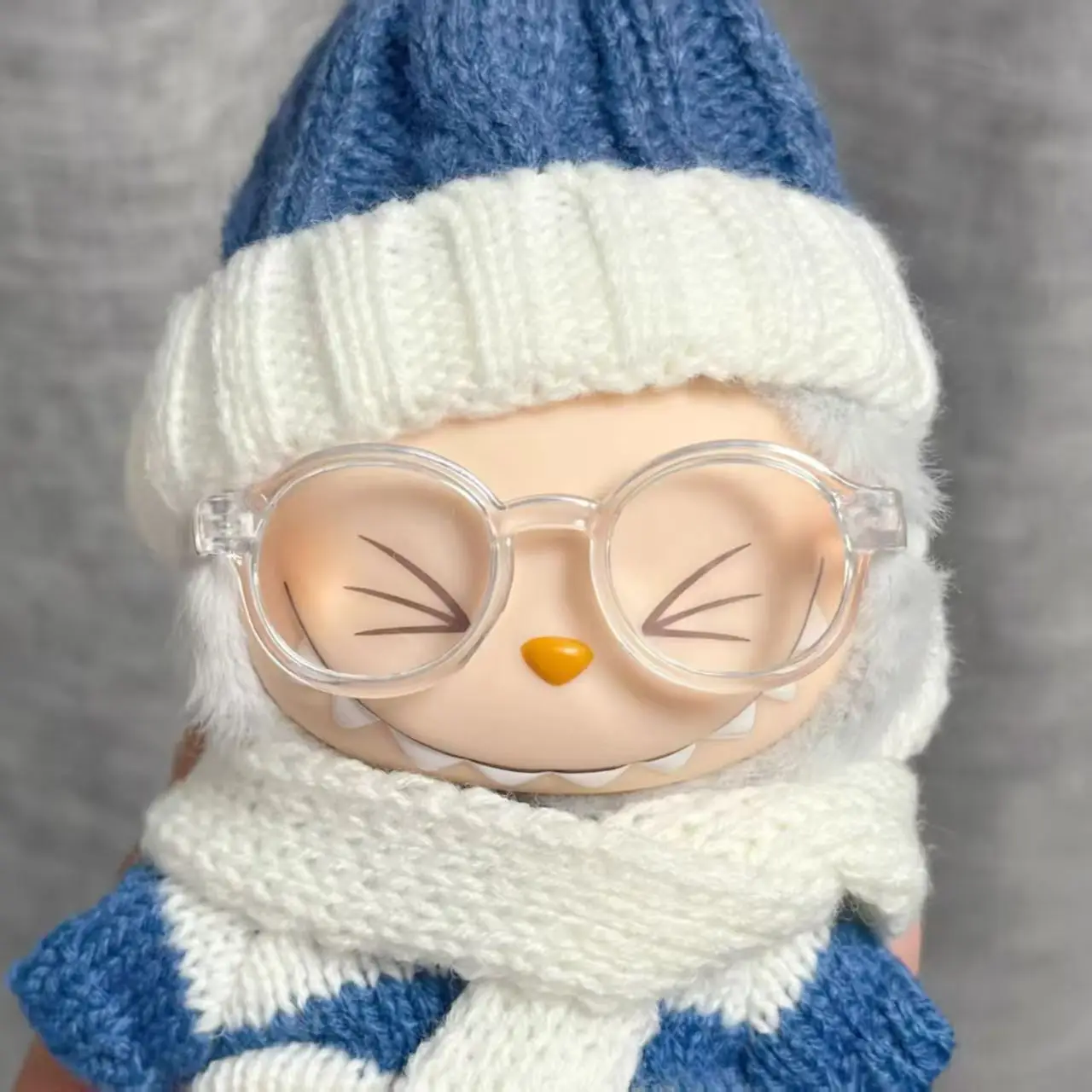 per occhiali labubu da 17 cm Occhiali in plastica trasparente da 6,5 cm per 1/8 1/6 1/4 BJD per Labubu MSD SD Peluche per occhiali da sole bambola EXO