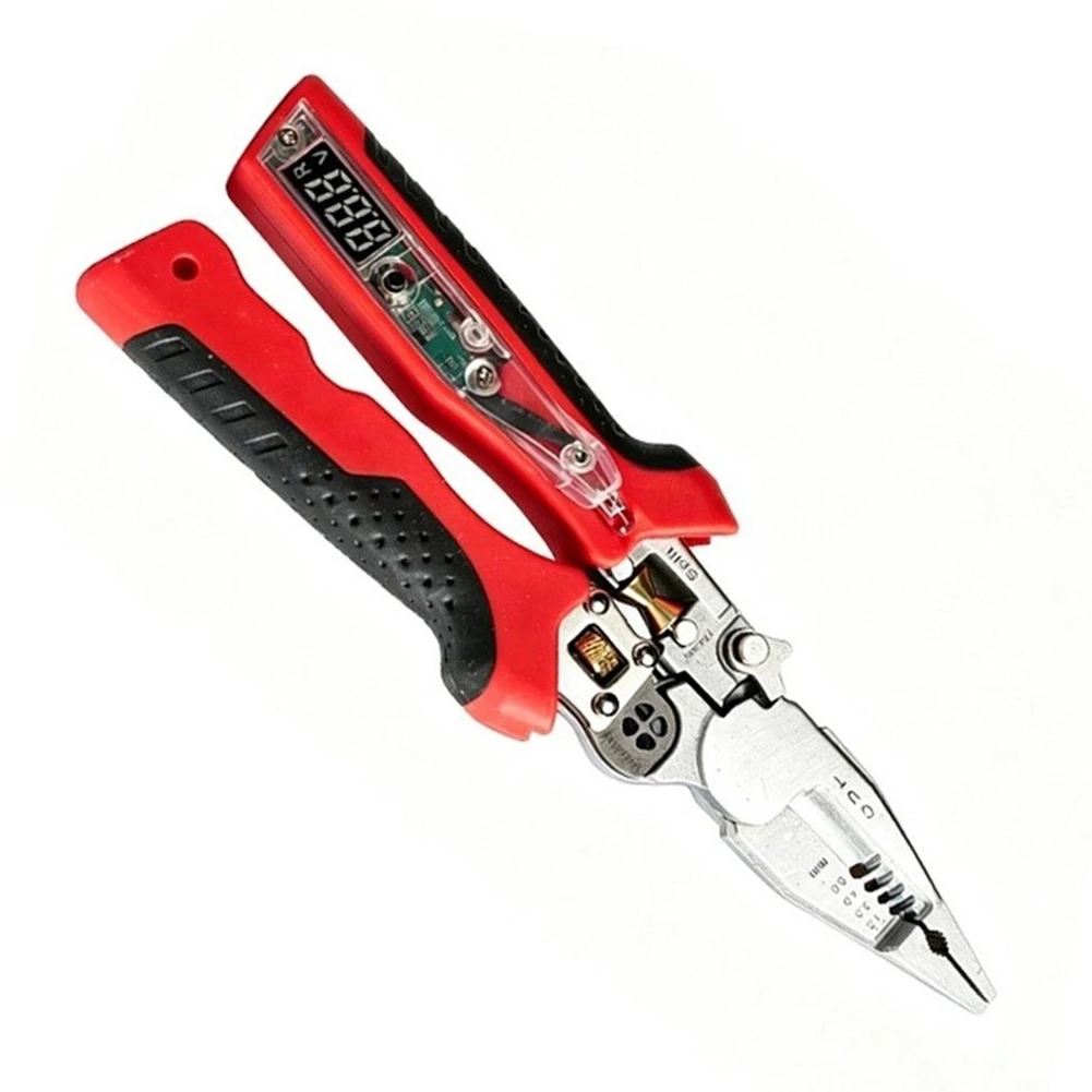 Electrician Pliers Rechargeable with Continuity Test Function Strip Crimp Voltage Detector for Wires 2mm to 12mm