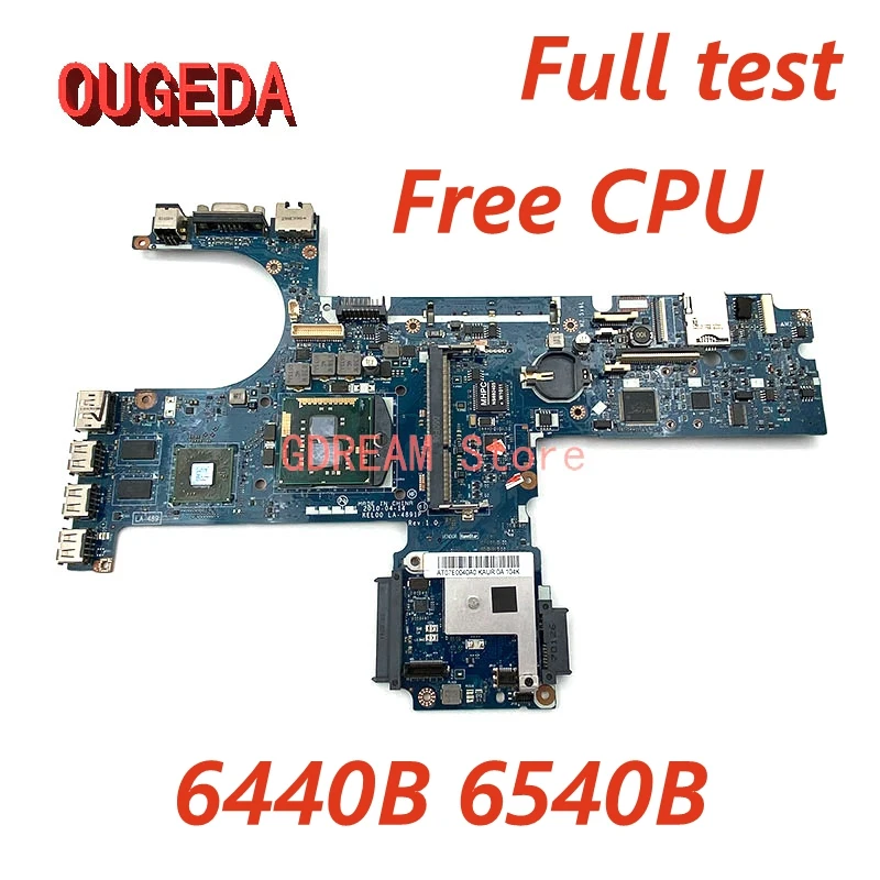 

OUGEDA 593839-001 KEL00 LA-4891P for HP ProBook 6440B 6540B Laptop Motherboard HM57 DDR3 free CPU Mainboard Full test