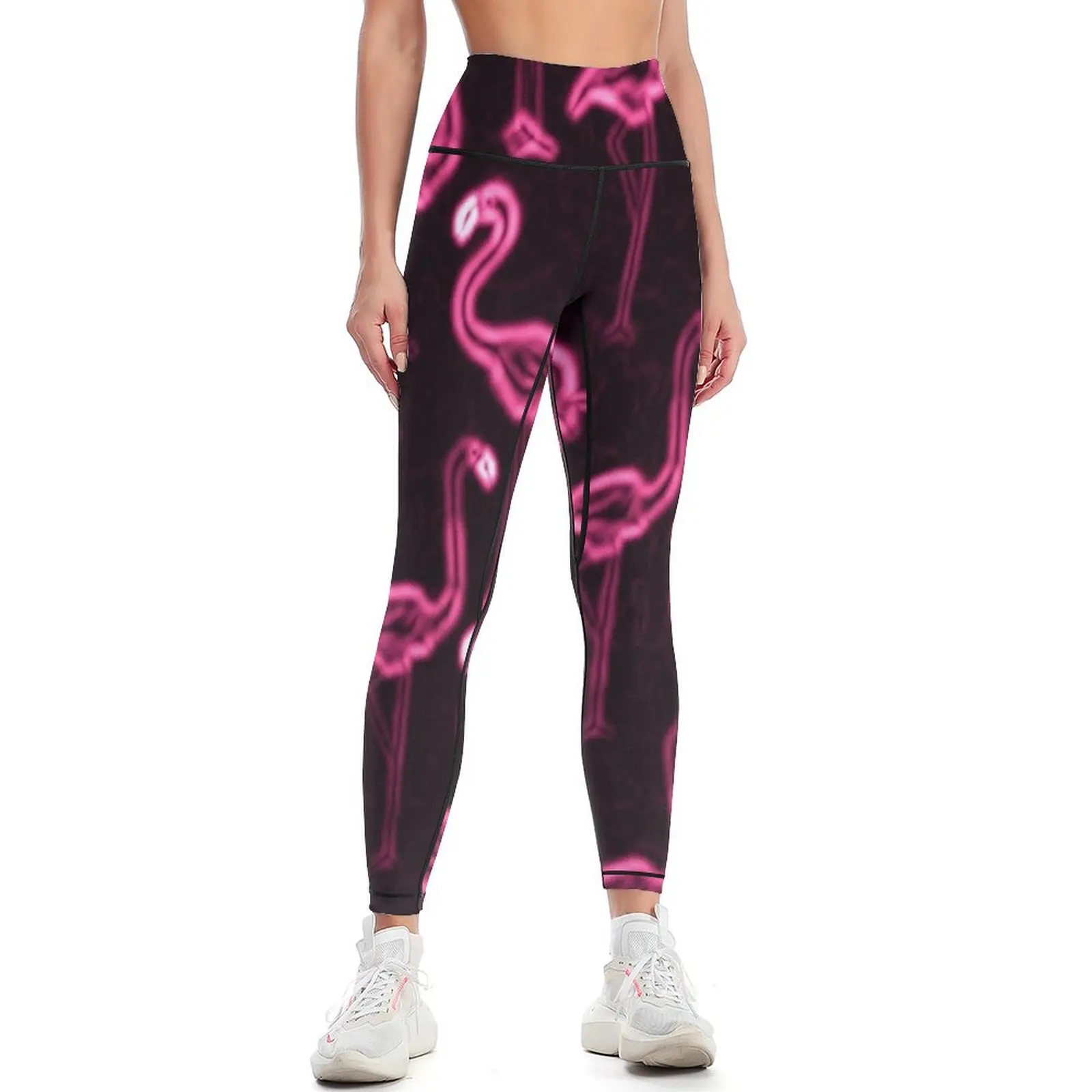 

Pink flamingo neon pattern Leggings Women sportwear Female legging pants Sports female Womens Leggings