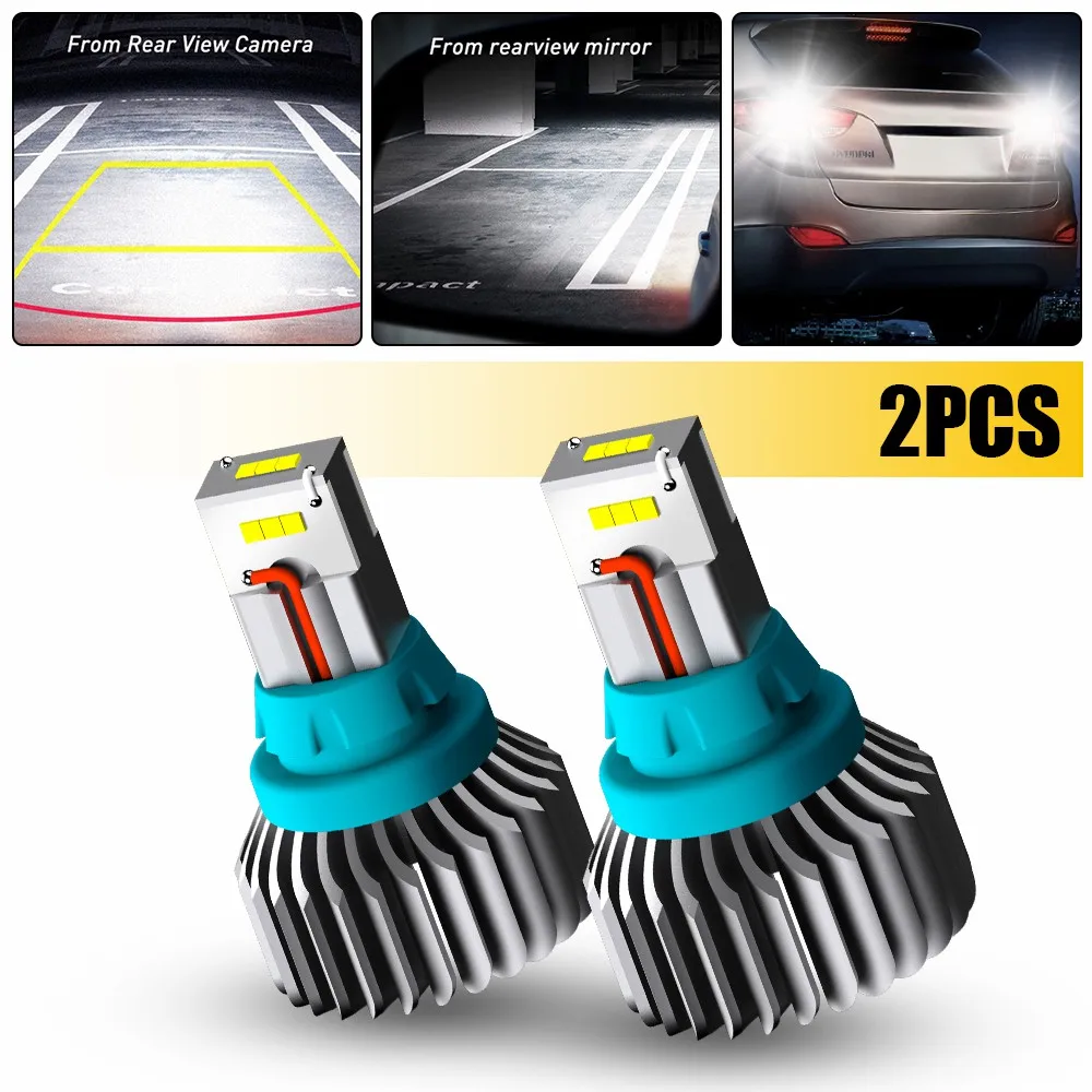 AUXITO 2Pcs 912 921 T15 LED Bulbs Canbus Error Free 4000LM Super Bright CSP LED W16W T16 LED Backup Reserve Lights 6500K White