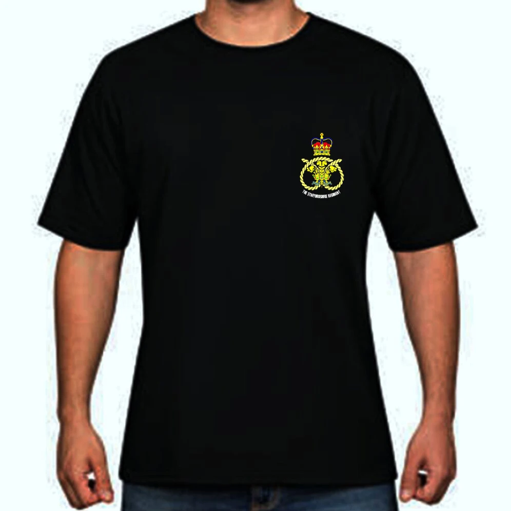 The Staffordshire Regiment (The Prince of Wales's) T-Shirt Short Sleeve Casual 100% Cotton O-Neck Summer Mens T-shirt Size S-3XL