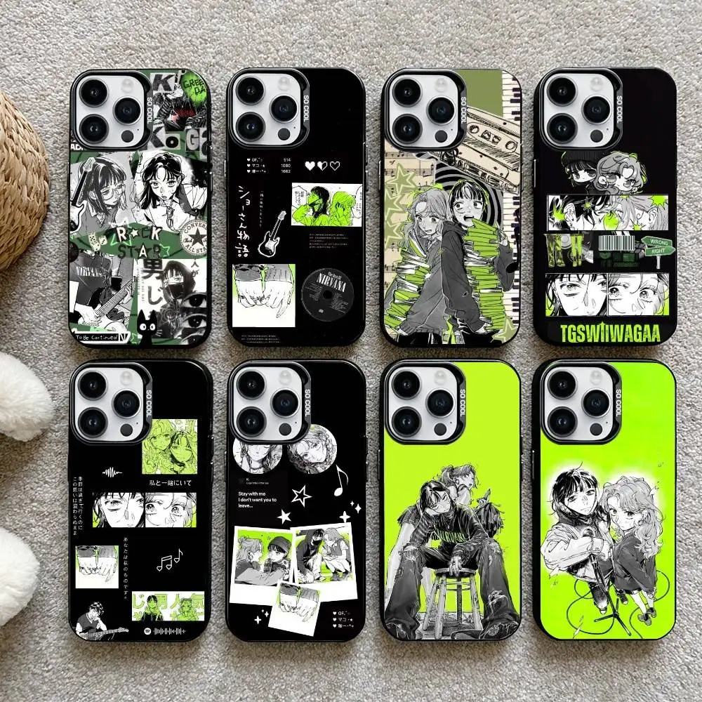 

T-TGSwiiwagaa MitsuAya Phone Case For iPhone17, 16,15,14,13,12 Pro Max Black Candy Matte Shockproof Cover