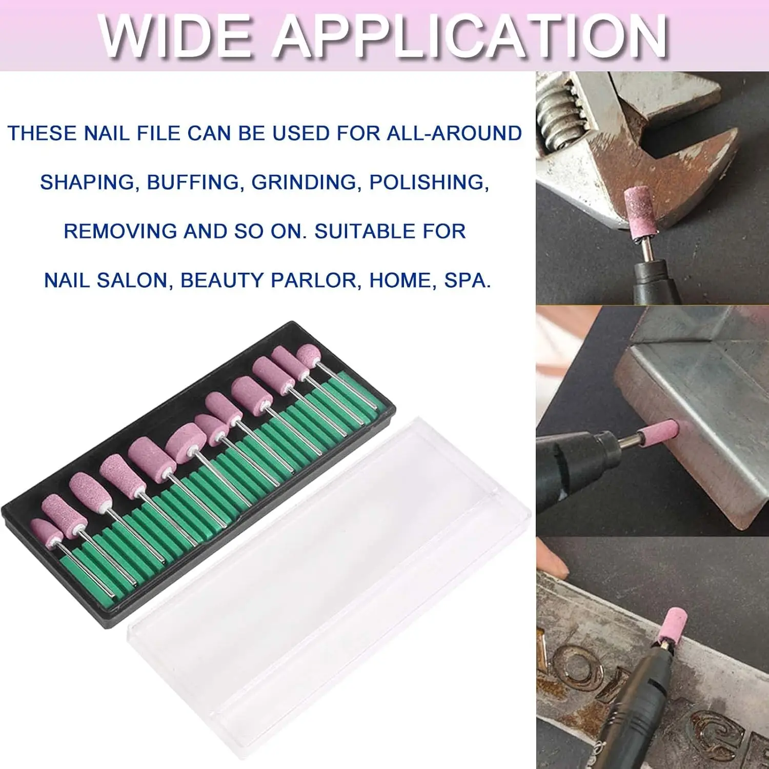 YIKOOLIN 12/30pcs Snijders Voor Manicure Machine Quartz Scrub Steen Wol Nail Boor Rotary Burr Slijpmolen Pedicure kit