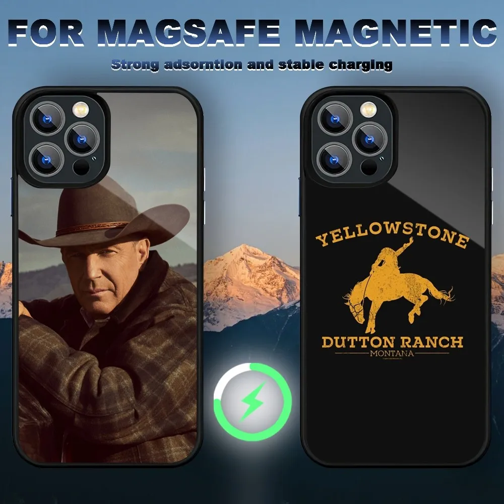 Yellowstone TV Show Phone Case iPhone 15 14 11 12 13 Pro Max Plus Magnetic Wireless Charge Cases Cover