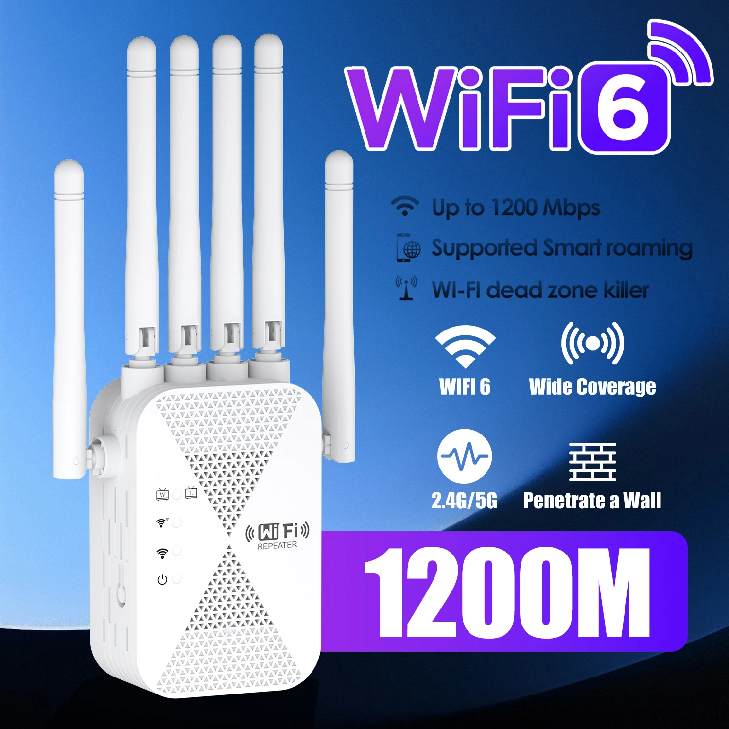 1200Mbps ثنائي النطاق اللاسلكية واي فاي مكرر 5G-2.4G إشارة راوتر طويلة المدى اللاسلكية موسع واي فاي مكبر للصوت واي فاي الداعم #2