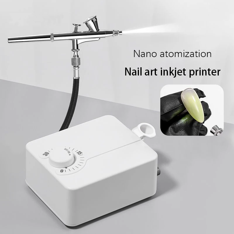 Profesjonalny aerograf do paznokci z nano atomizacją, narzędzie do zdobienia paznokci, do gradientów, stemplowania, malowania sprayem, łatwa obsługa, do użytku w salonie.