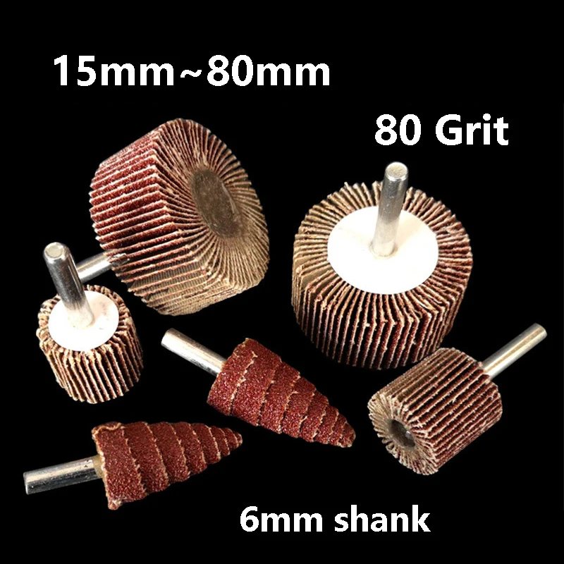 

Коническая абразивная насадка-лепесток для шлифовки, 15-80 мм, хвостовик 6 мм, зернистость 80, для полировки и шлифовки, для роторных инструментов Dremel