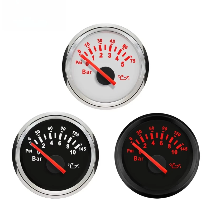 

52 mm 2-inch hydraulic gauge 0-5 bar 0-10 bar 0-30 bar with backlight 12V 24V for kart tractors