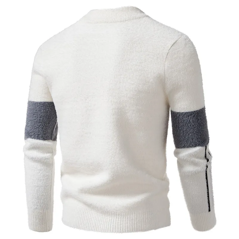 

Молодежный мужской вязаный свитер большого размера 2025 года, повседневный свитер Faion Urban Sle Long Sve f с высоким воротником, полиэстер, нейлон, смесь