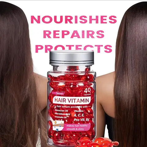 Marokkaanse Agam Vitamine Olie Haarverzorging Essentie Beschadigde Voeding Reparatie Haar Splitsen Verbetering Behandeling Producten 40 Capsules