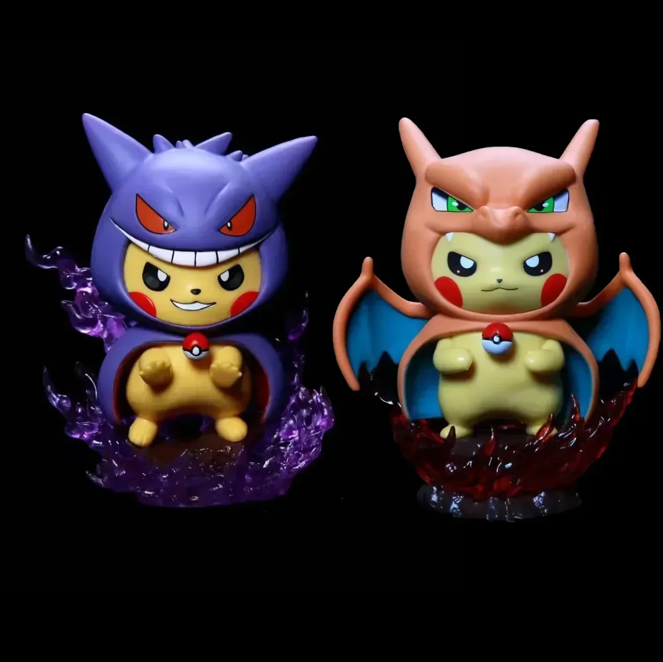 12cm Pokemon Figure Set Pikachu Gengar Charizard, Cute Anime Model Statue Collection for Display Gift Fans