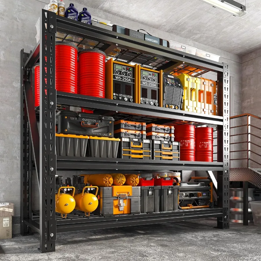 Garage Shelving 3000LBS Heavy Duty Storage Shelves Adjustable Industrial Shelving Large Metal Shelves for Garage Warehouse Base