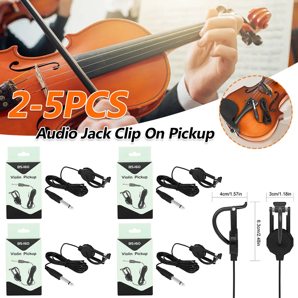 2-5PCS Portable Violin Pickup Professional Violin Accessories No Punching Required Acoustic Violin Sound Hole ABS Pickup Parts