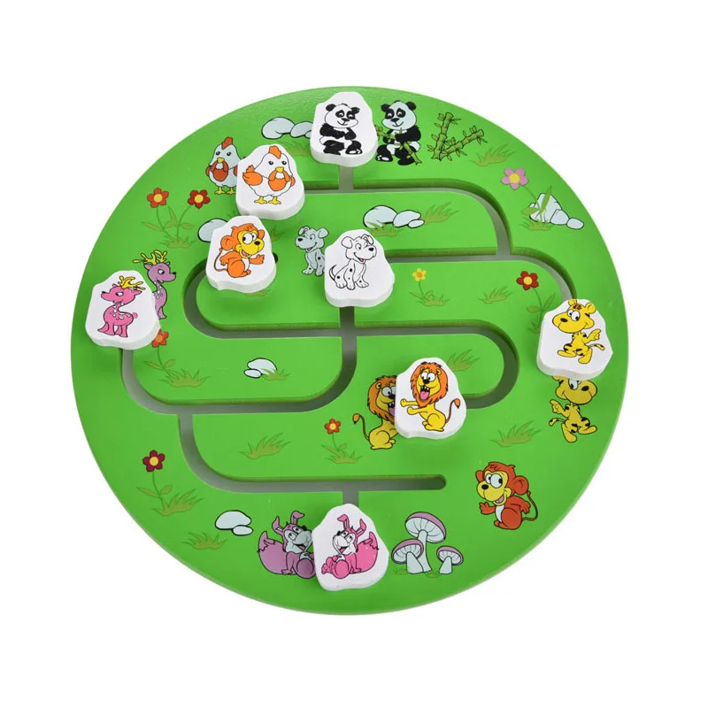 Children Learning and Education Early Wooden Puzzle Walking Beads Digital Fruit Animal Maze 3D Kids Toys Halloween Gifts