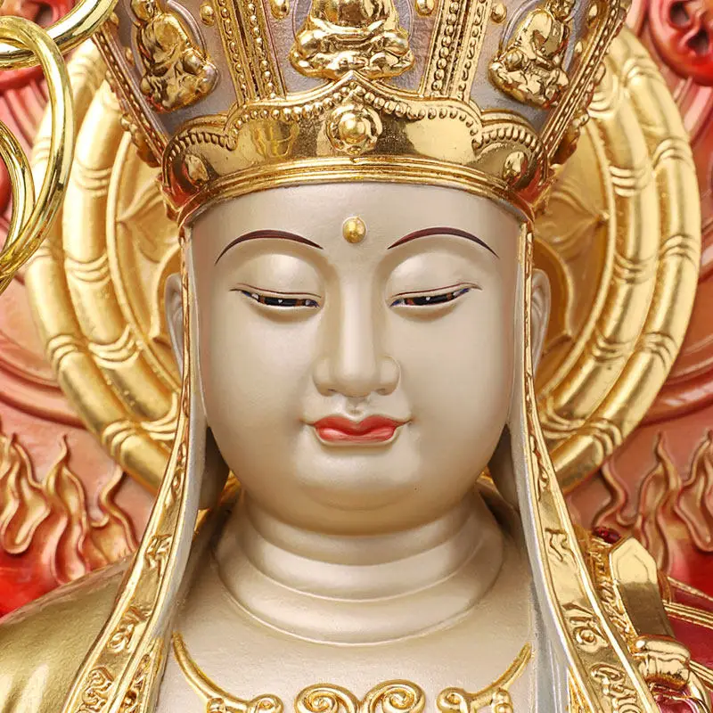 Cz finely painted pure copper buddha statue for home use ksitigarbha bodhisattva sitting o  bronze statue ornaments