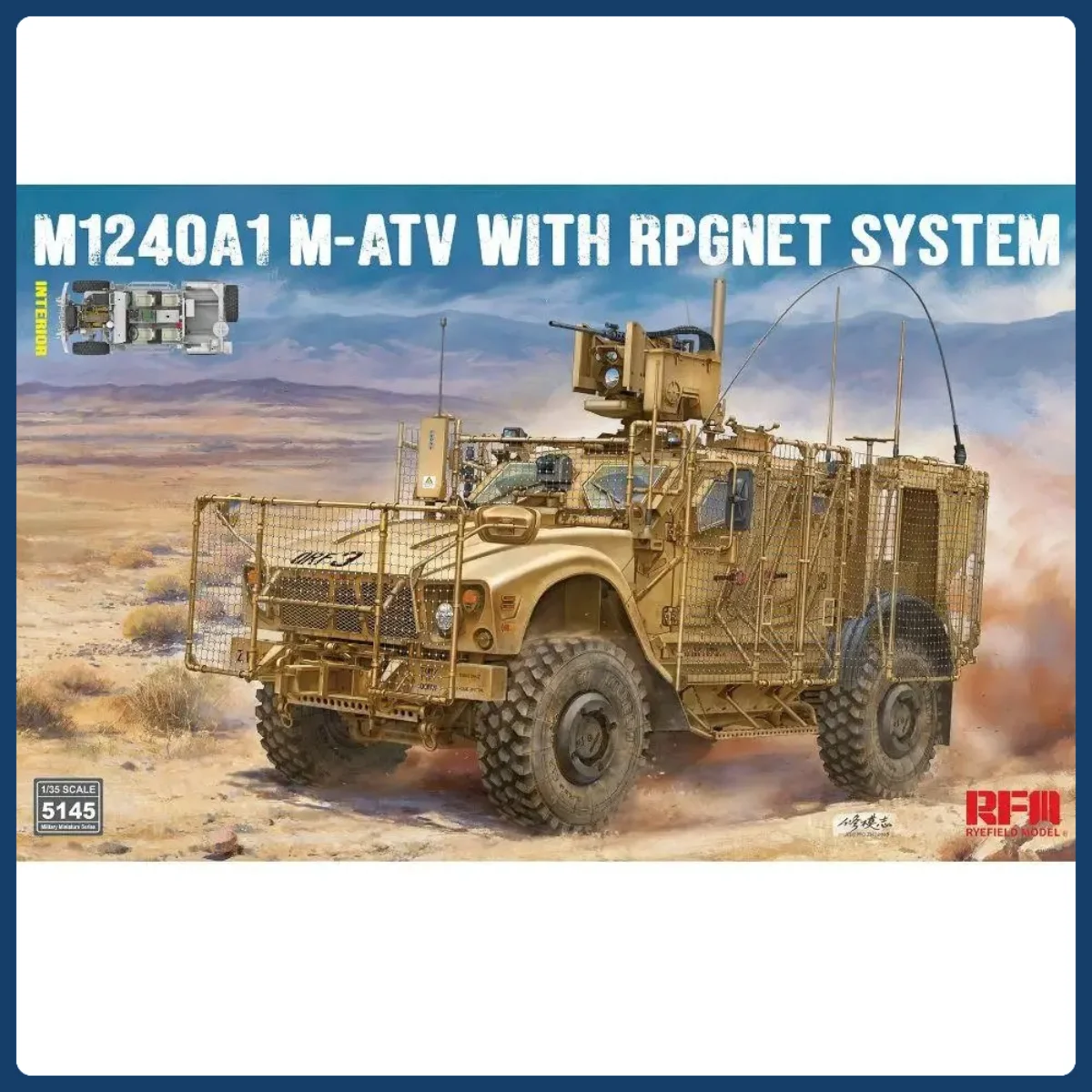 

Plastic Model Car Toy FIELD RYE 5145 US MRAP All Terrain Vehicle M1240A1 M-ATV with RPGNET System Fast transportation 1/35 Scale