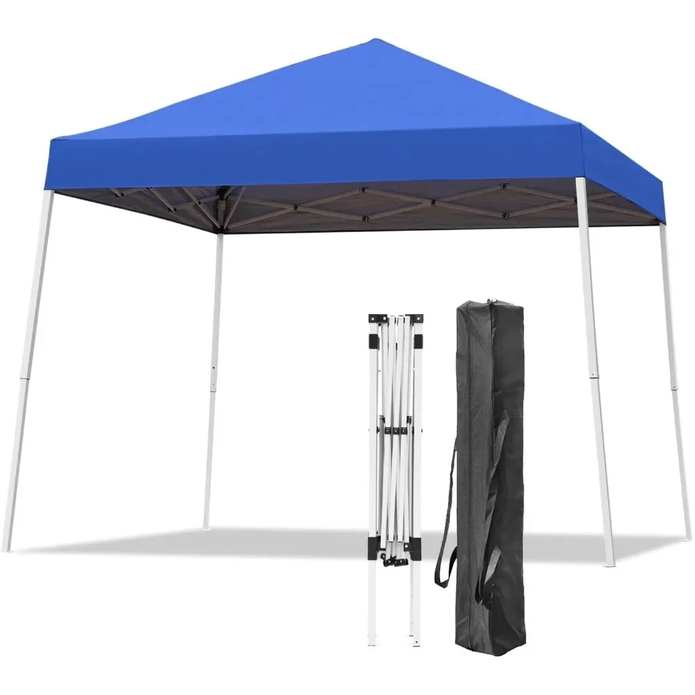 

10x10 ft pop up canopy tent, outdoor instant tent with slant legs, carrying bag, portable gazebo shelter for patio, deck