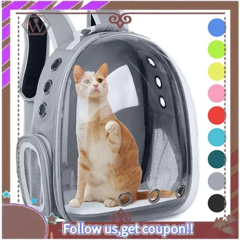 

Latest Carrying Bag Space Pet Backpack Breathable Portable Transparent Backpack Puppy Dog Transport Carrier Space Capsule Bag C