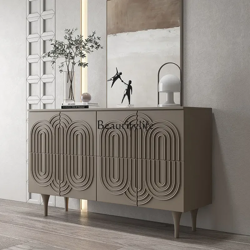 

01 Wabi Sabi Wind Entrance Shoe Cabinet Integrated Cabinet Modern Creative Side Cabinet Italian Style
