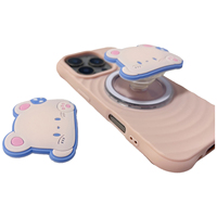 Soft Cute Animal Lemon Bear Phone Holder Griptok Phone Stand Holder Support For iPhone 17 iPhone 16Pro Max Samsung
