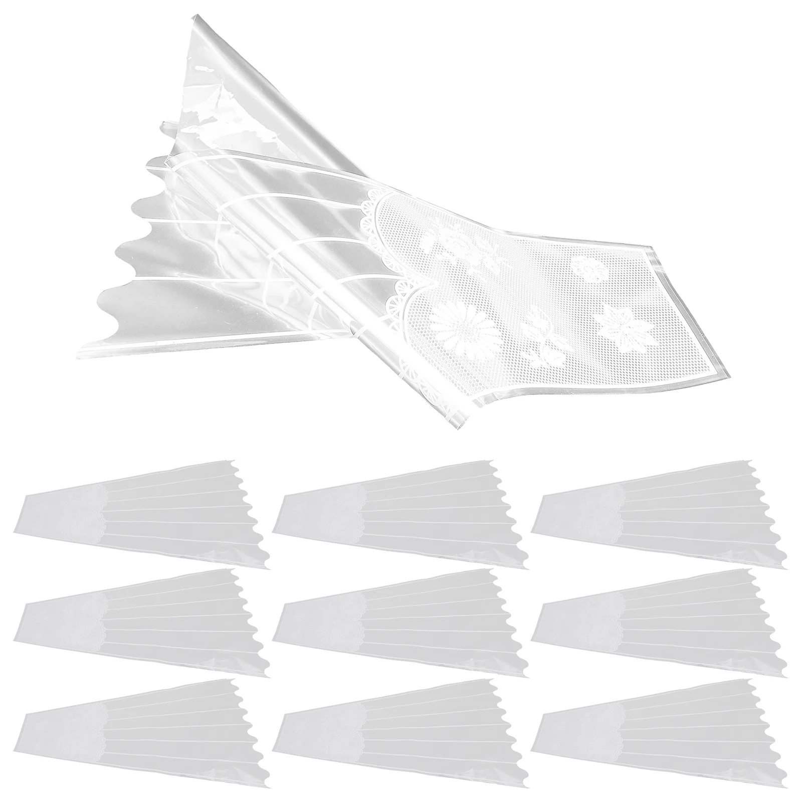 

100pcs Flower Packaging Bags 10x28x45cm Transparent Decorative Bouquet Wrapping Glass Paper Strong OPP Material For Gifts