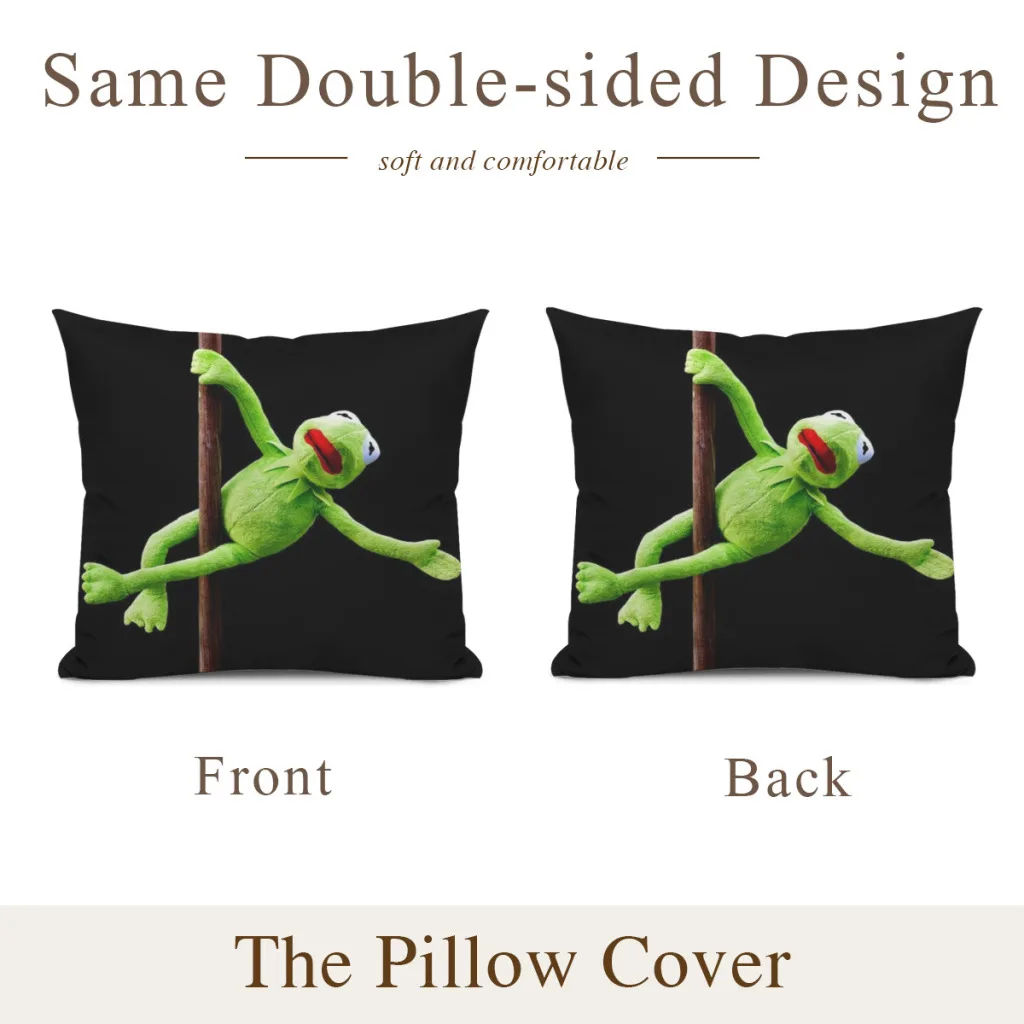 Kermit Pillow Case SoftCushion Cover For Home Decor Easy To Clean