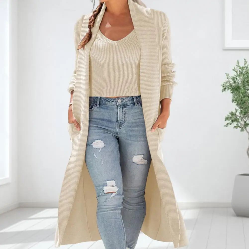 Ribbed Knitting Winter Vest Cardigan Set Sleeveless Vest Long Sleeve Vest Overcoat Suit V Neck Knitted Tank Top Coat Suit Women