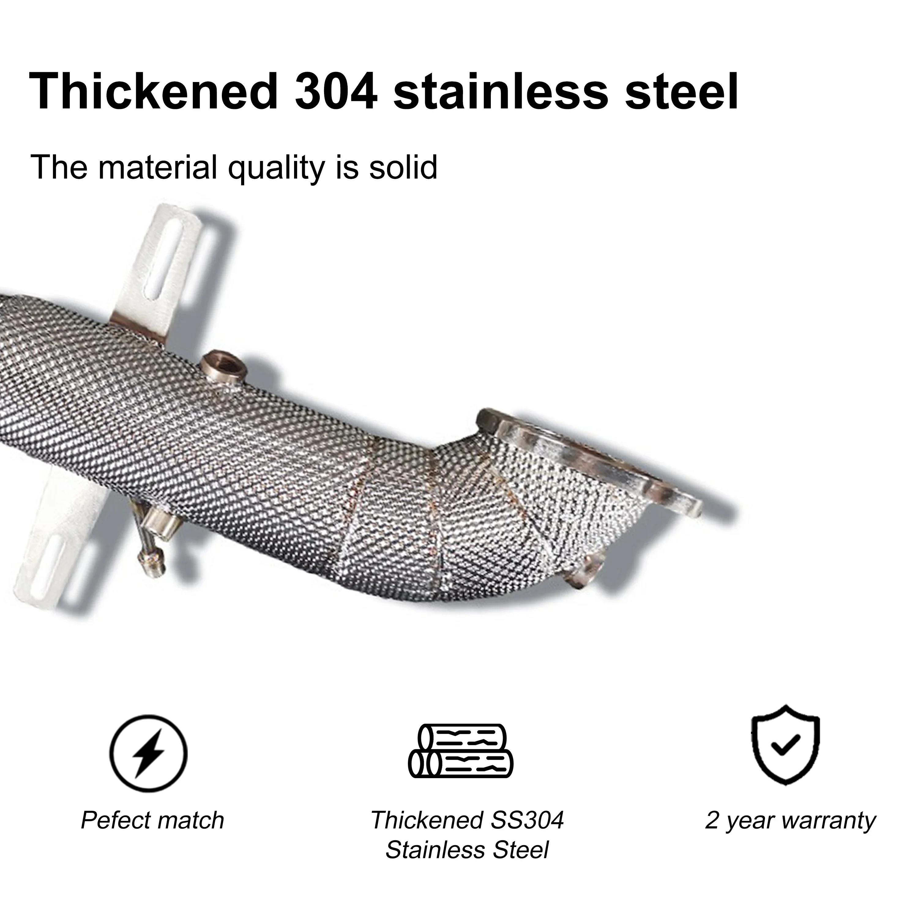 ACE Auspuffsysteme Katalysator-/Katalysatorloses Downpipe mit Hitzeschild für Alfa Romeo Giulia Stelvio 2.0T Hochwertiger Edelstahl SUS304 – Detail 7