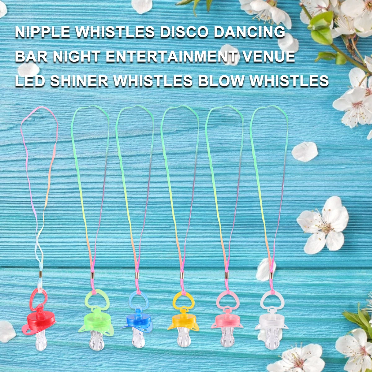 

6pcs Led Shiner Whistles Glow Blow Whistles For Disco Dancing Party Night Club Events Lightweight Plastic Accessories With