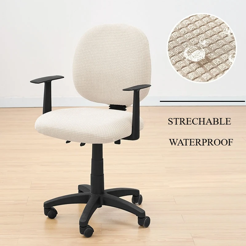 Premium Waterproof Corn Grain Office Chair Cover Elastic Non-Slip Computer Seat Slipcover Home Cushion Protector Universal Fit